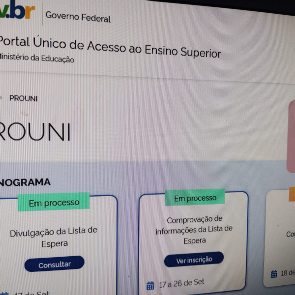 Resultado da lista de espera do Prouni 2024 é divulgado; prazo para comprovação vai até 26 de setembro