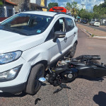 Colisão no Centro deixa motociclista com suspeita de fratura