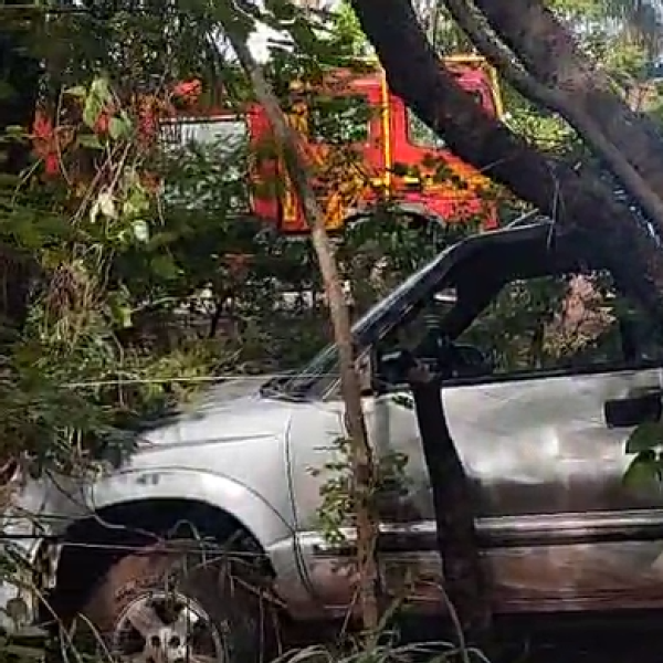 Caminhonete sai da pista e casal fica ferido em acidente na BR-262, em Corumbá