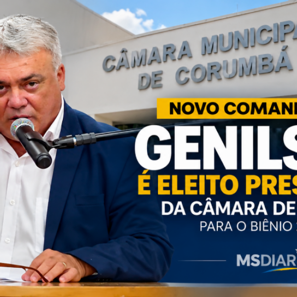 Genilson José da Silva é eleito por unanimidade presidente da Câmara de Corumbá para o biênio 2027–2028
