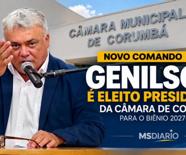 Genilson José da Silva é eleito por unanimidade presidente da Câmara de Corumbá para o biênio 2027–2028