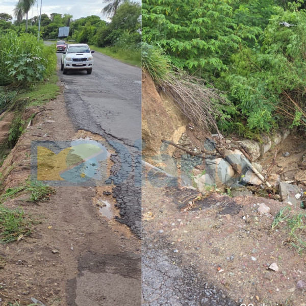 Rodovia Ramon Gomes é interditada após forte chuva em Corumbá
