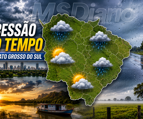 Frente de ar frio mantém céu nublado e derruba temperaturas em Mato Grosso do Sul