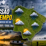 Frente de ar frio mantém céu nublado e derruba temperaturas em Mato Grosso do Sul
