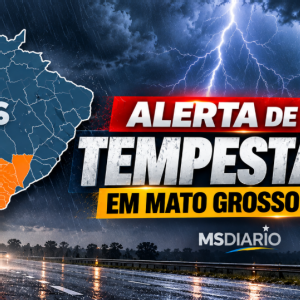 Mato Grosso do Sul entra na rota de tempestades com risco de granizo e ventos de até 100 km/h
